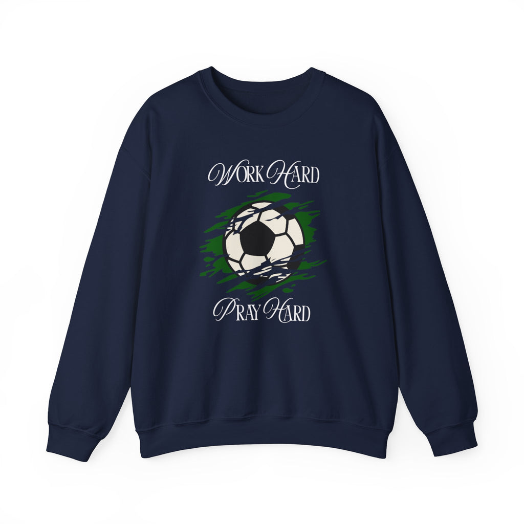 Soccer Work Hard Pray Hard - Crewneck Sweatshirt