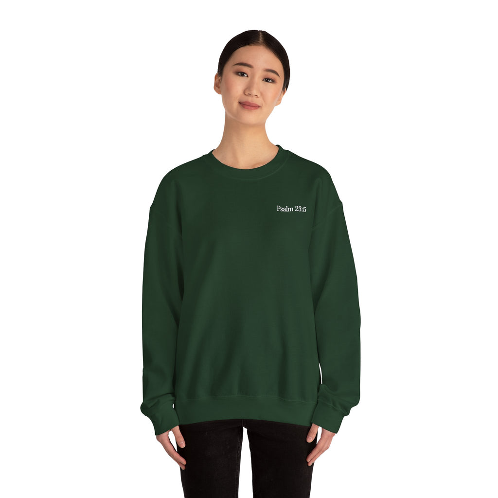 Psalm 23:5 - Christian Crewneck Sweatshirt