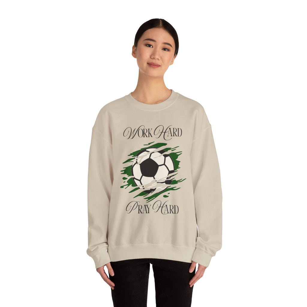 Soccer Work Hard Pray Hard - Crewneck Sweatshirt