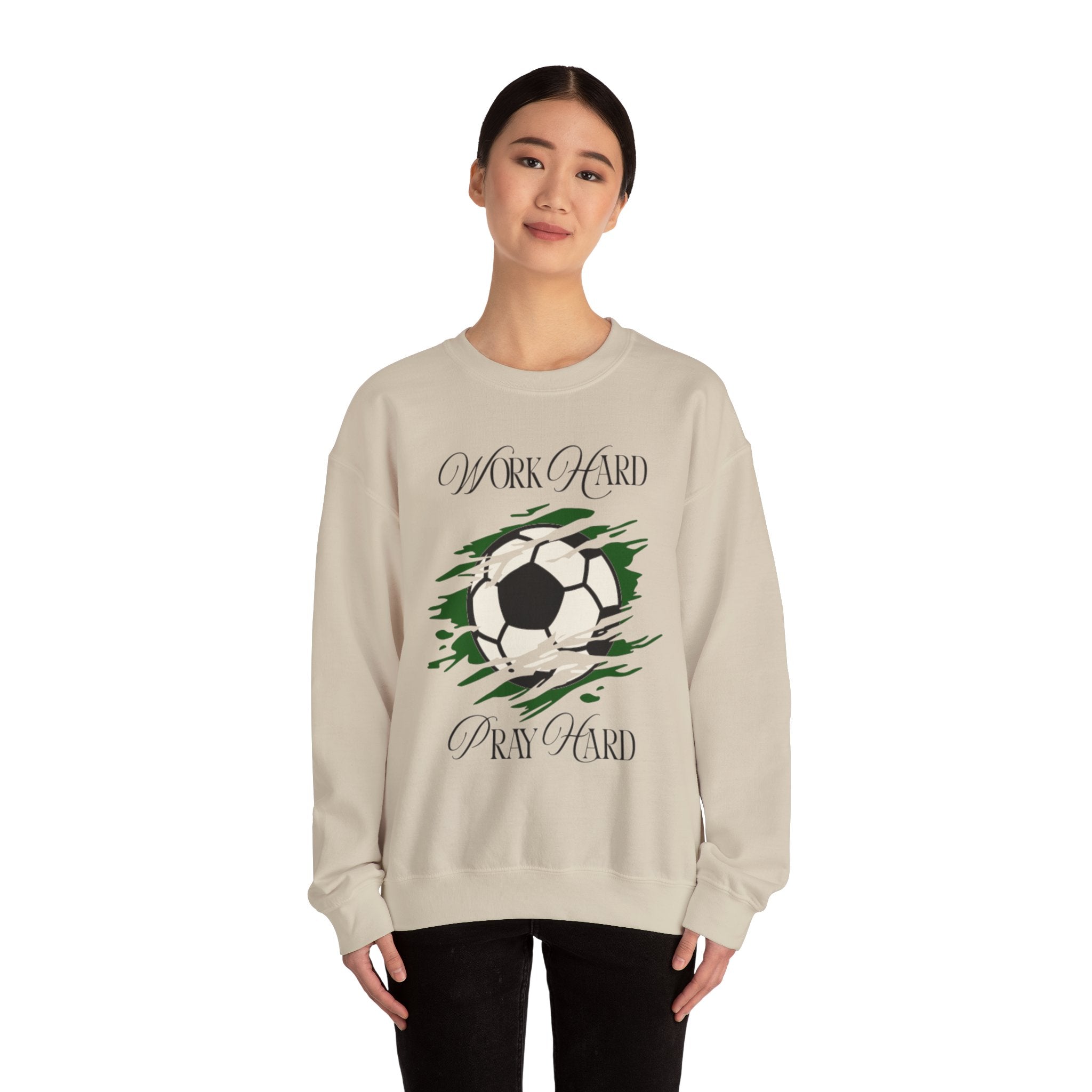 Soccer Work Hard Pray Hard - Crewneck Sweatshirt