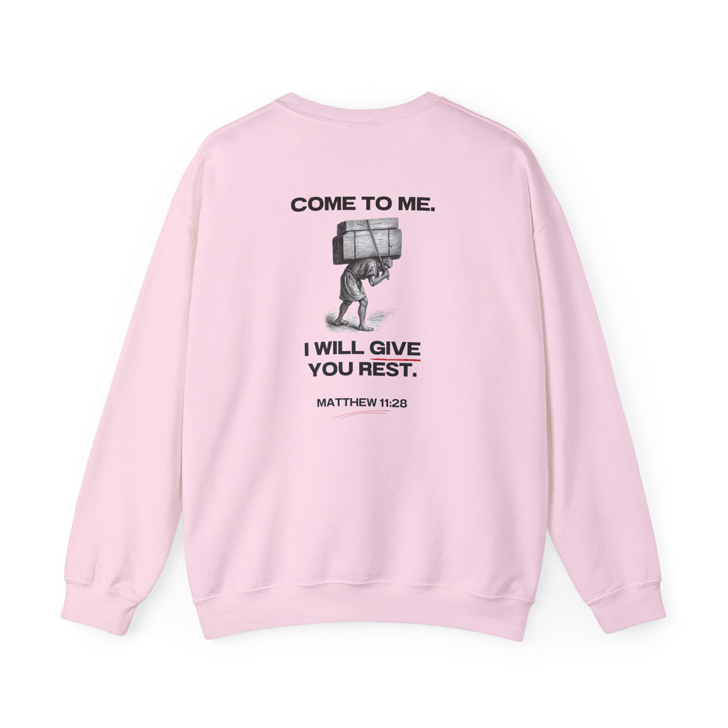 Matthew 11:28 - Christian Crewneck Sweatshirt