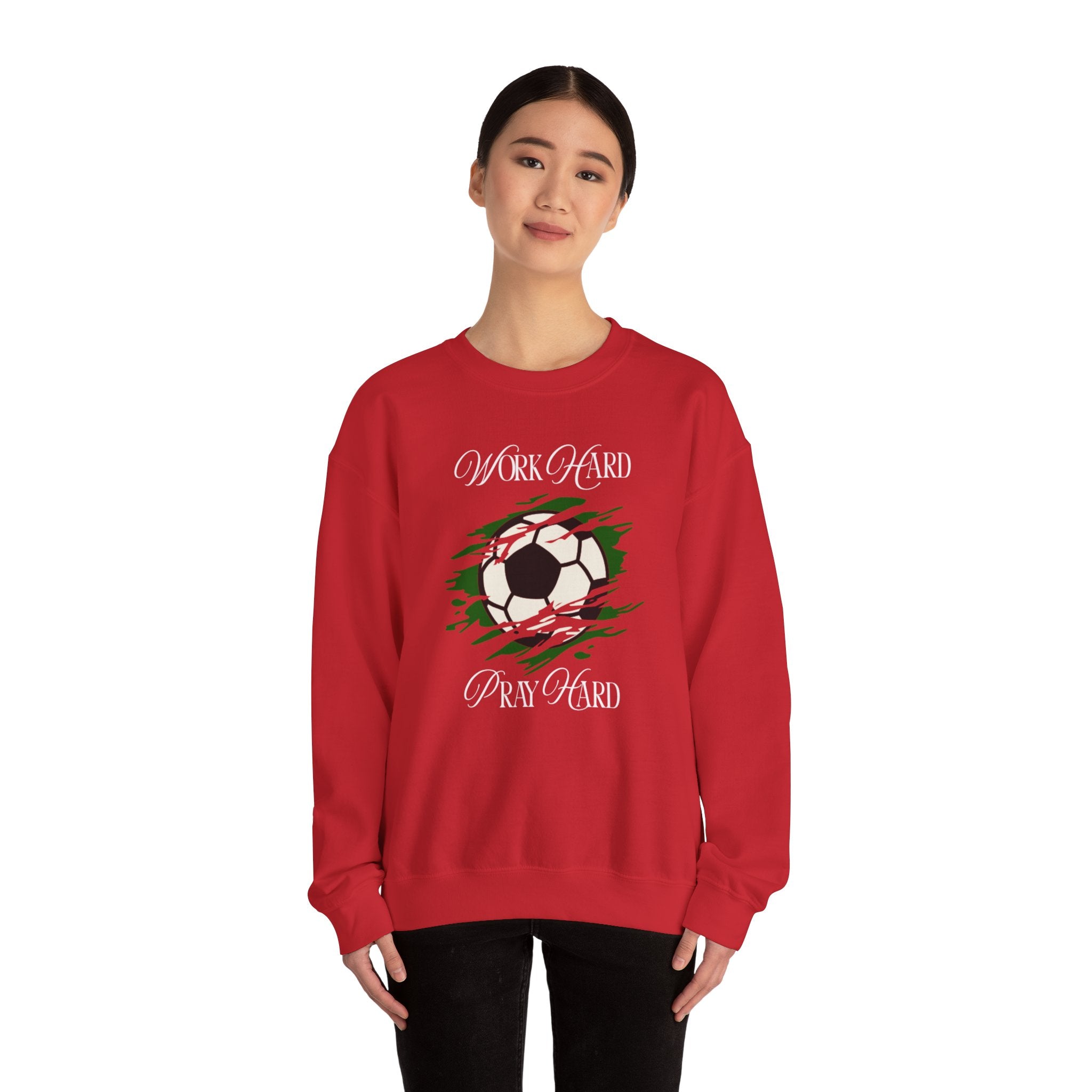 Soccer Work Hard Pray Hard - Crewneck Sweatshirt