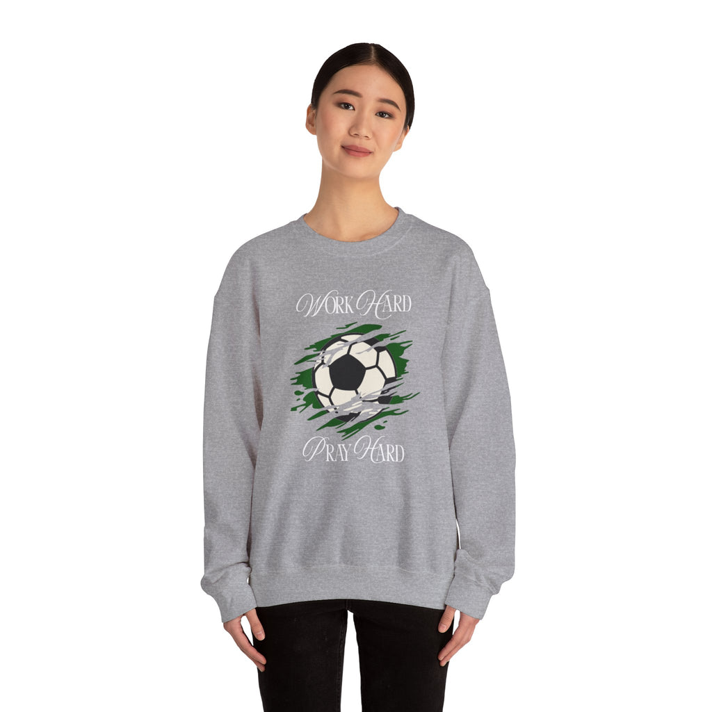 Soccer Work Hard Pray Hard - Crewneck Sweatshirt