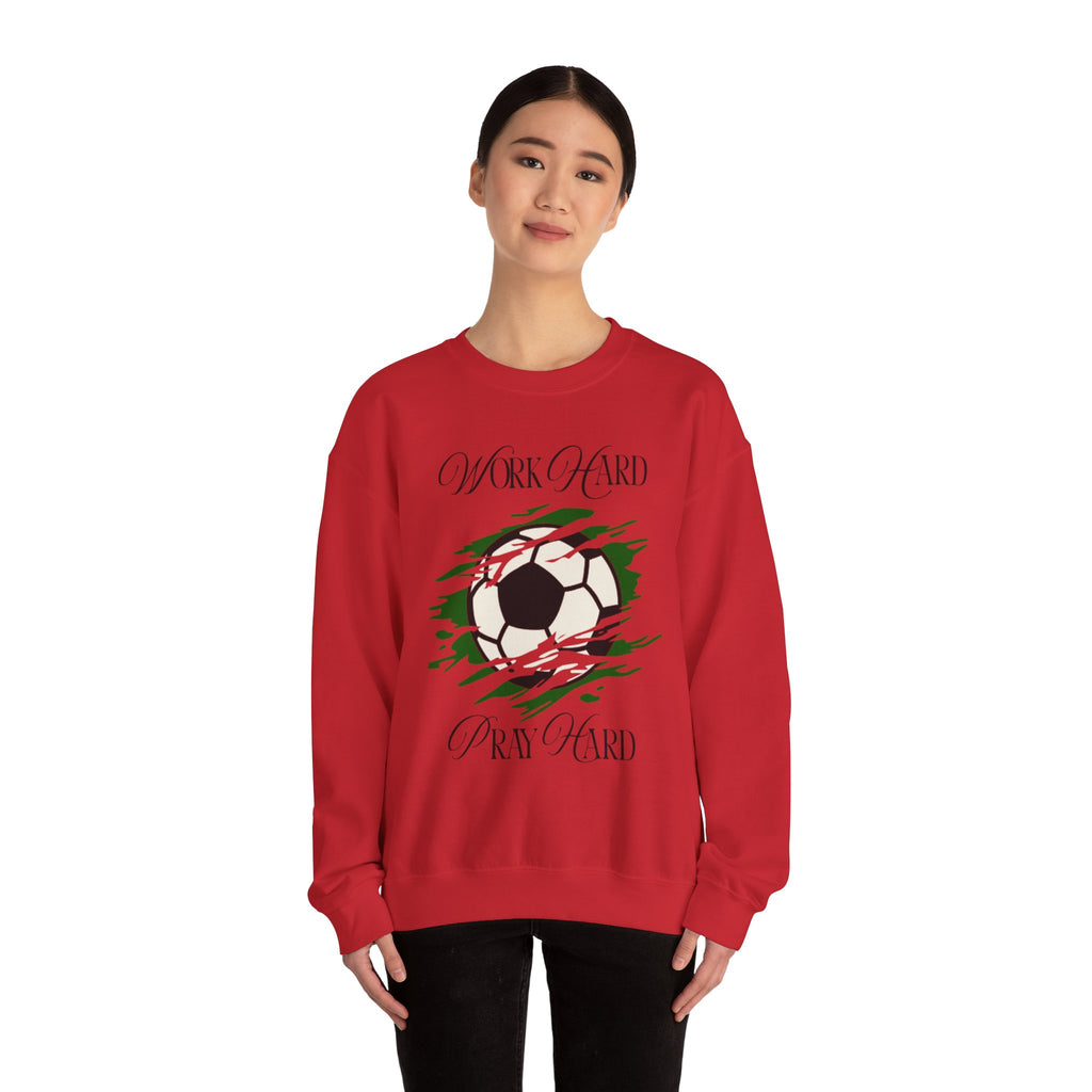 Soccer Work Hard Pray Hard - Crewneck Sweatshirt