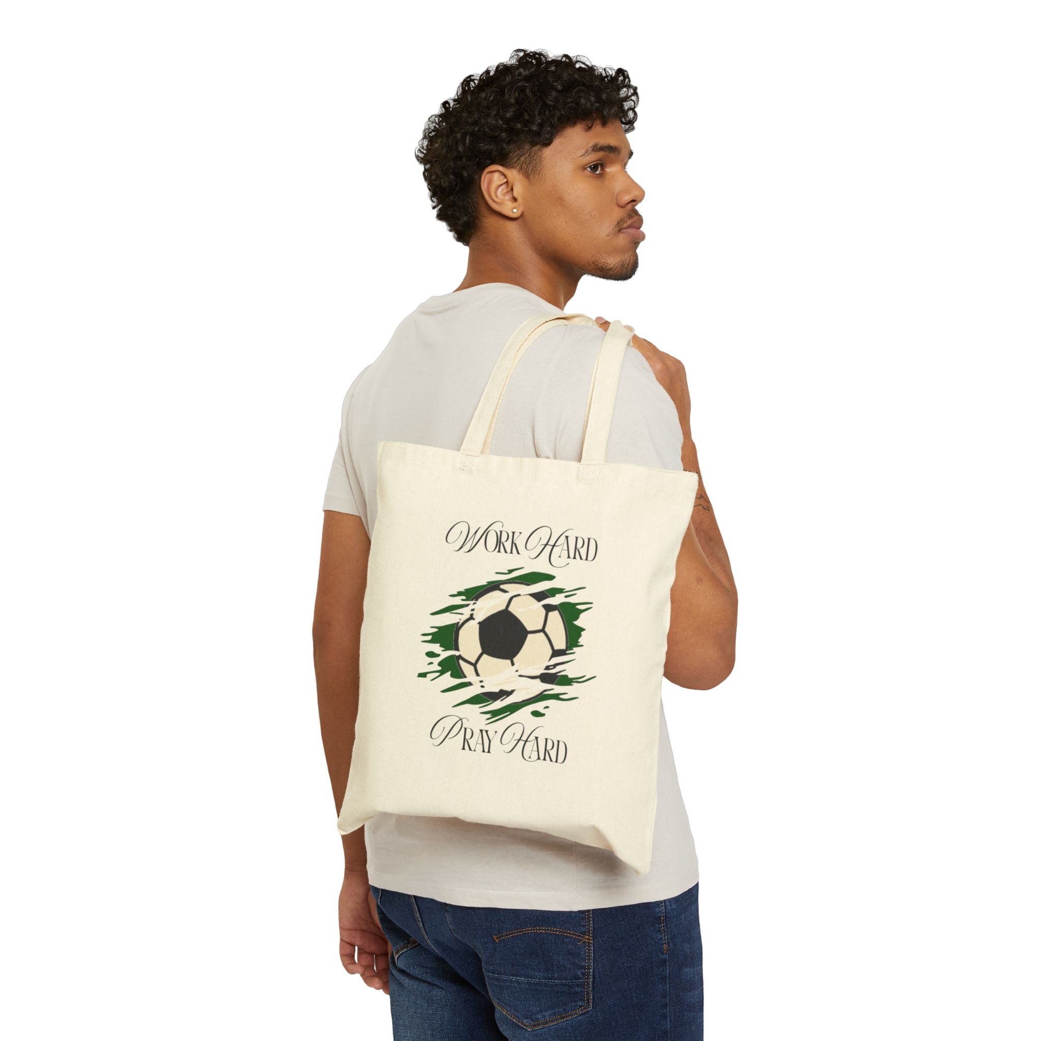 Soccer Work Hard Pray Hard - Canvas Tote Bag