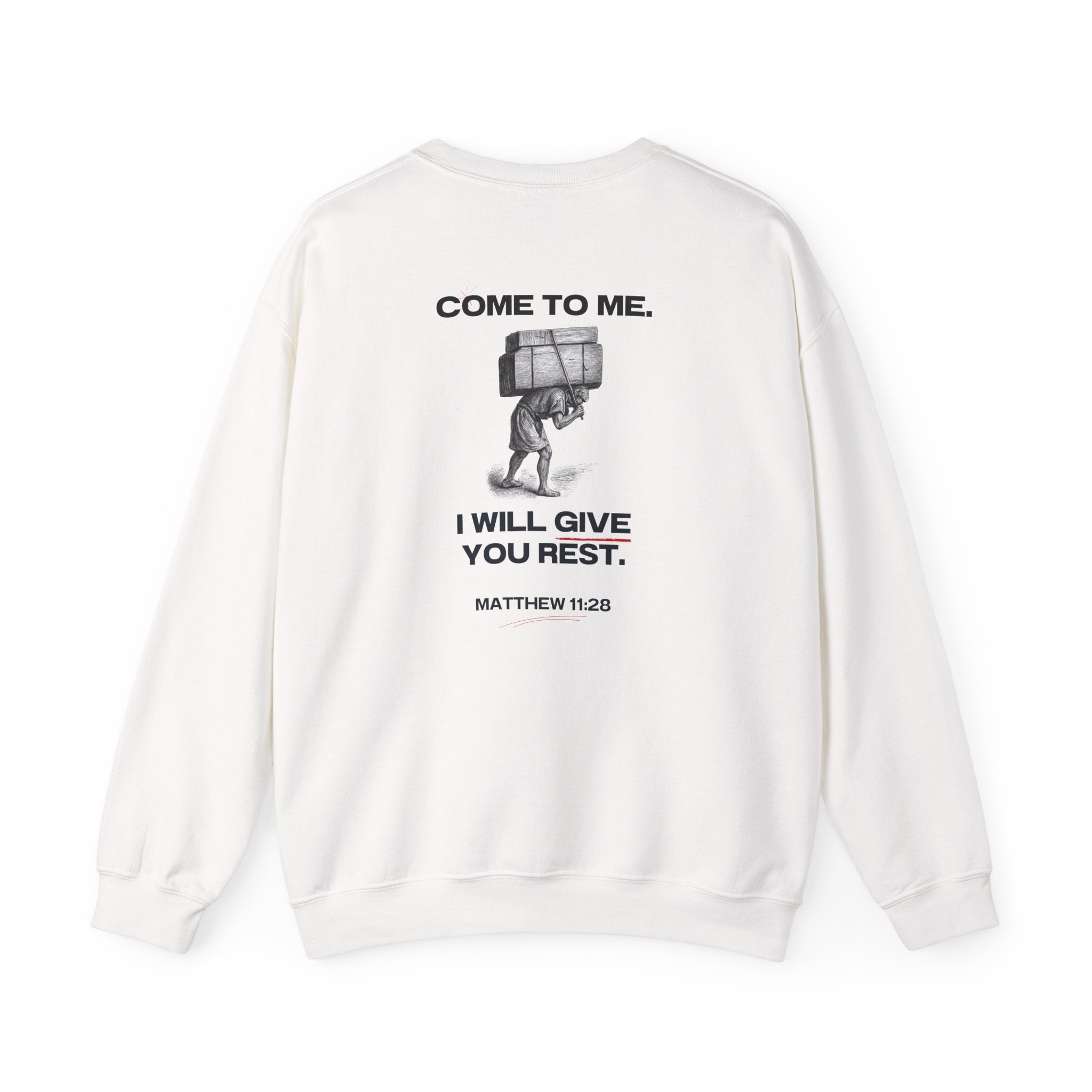Matthew 11:28 - Christian Crewneck Sweatshirt