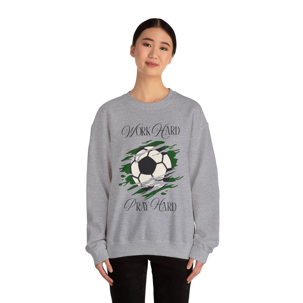 Soccer Work Hard Pray Hard - Crewneck Sweatshirt