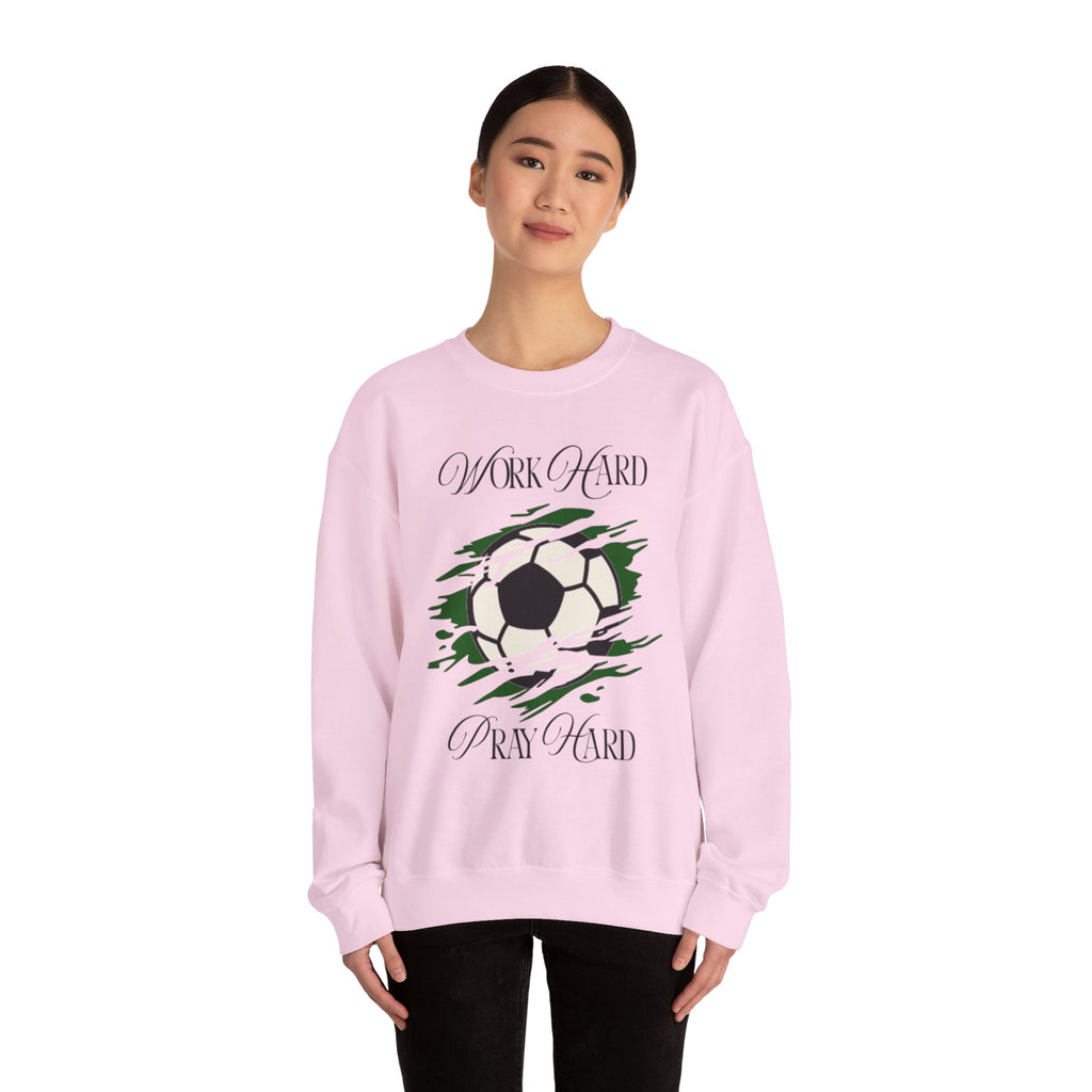 Soccer Work Hard Pray Hard - Crewneck Sweatshirt