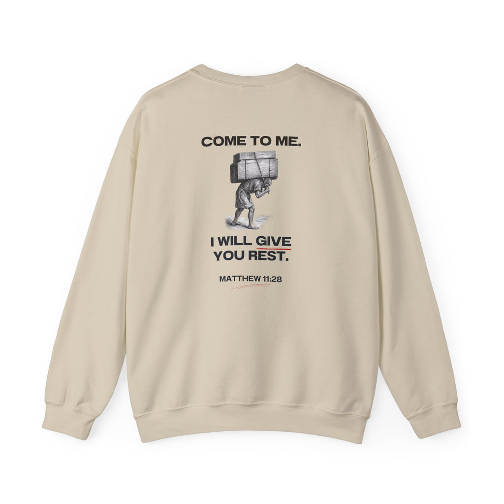 Matthew 11:28 - Christian Crewneck Sweatshirt
