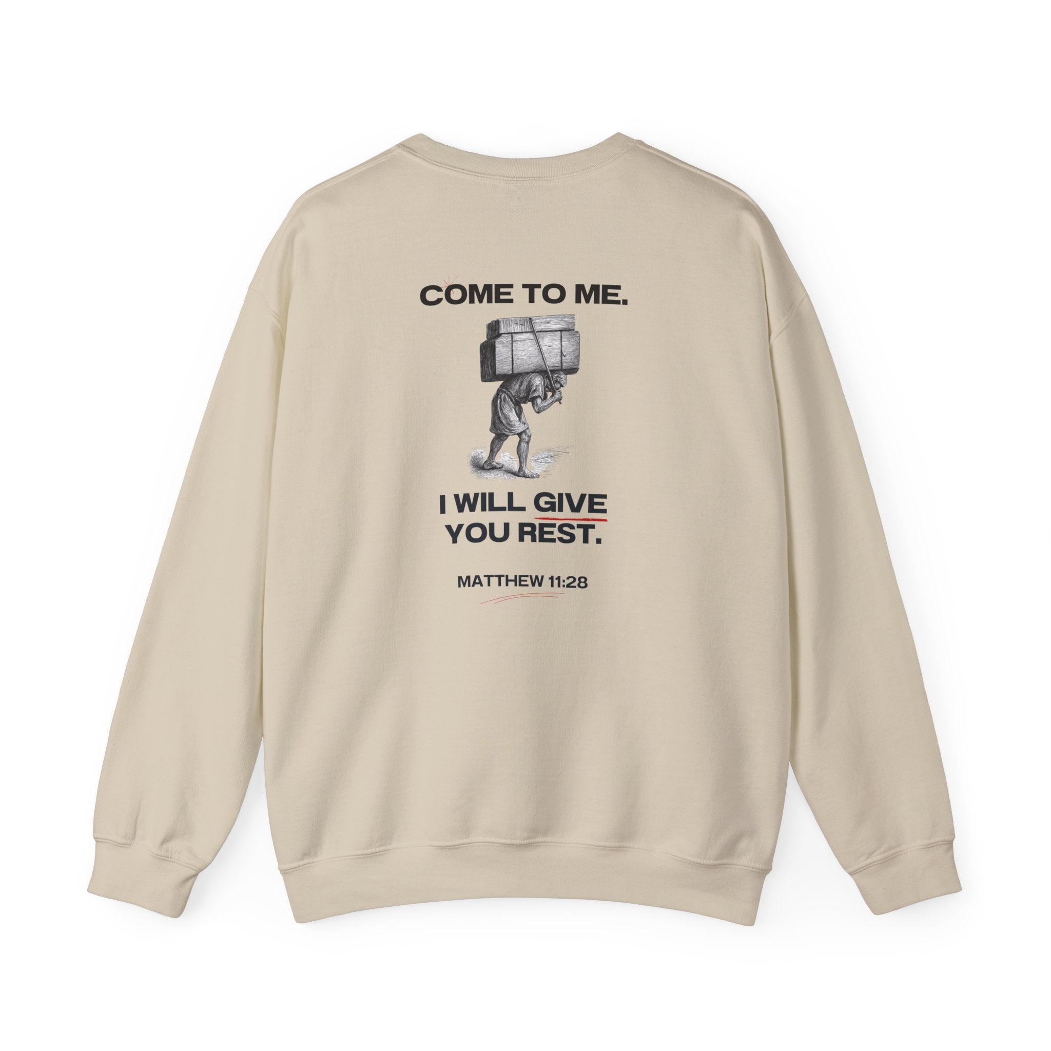 Matthew 11:28 - Christian Crewneck Sweatshirt