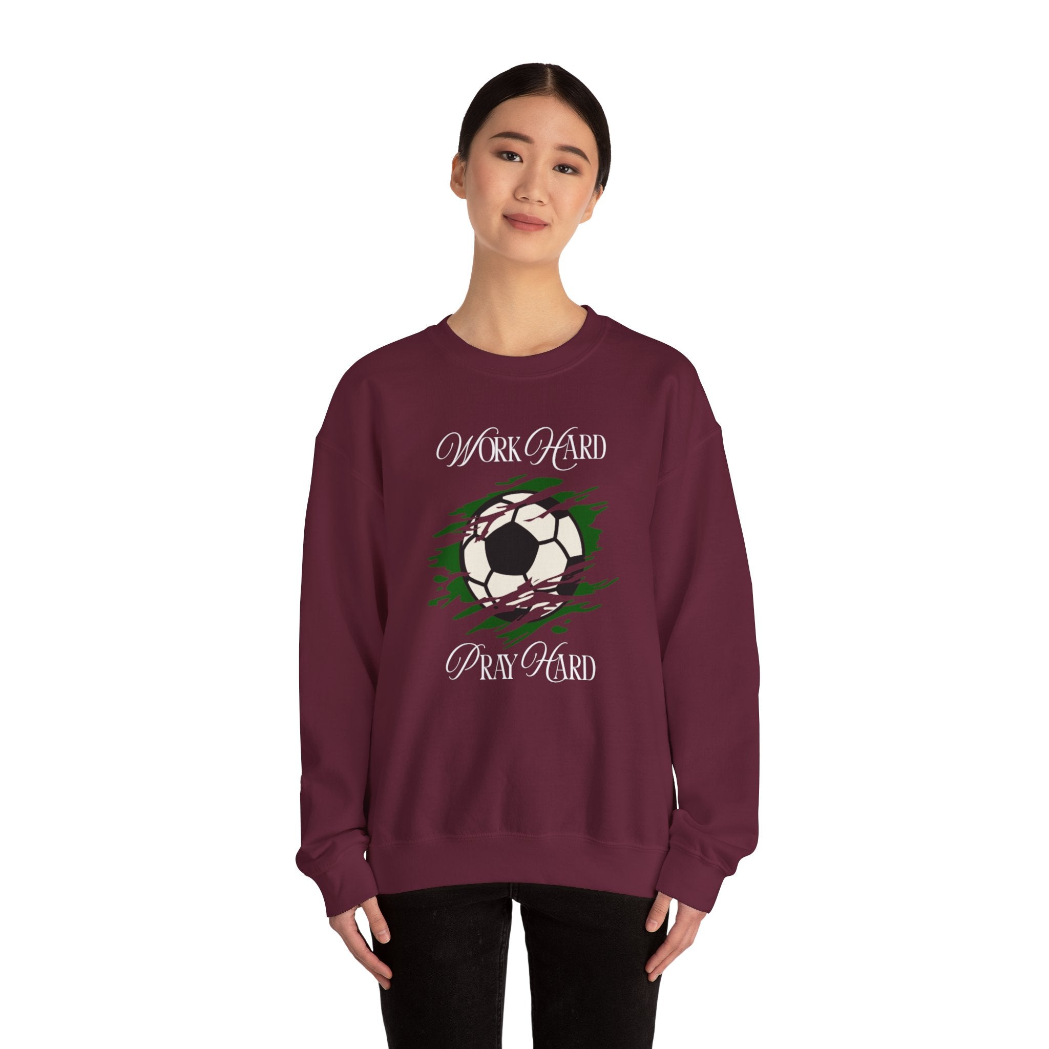 Soccer Work Hard Pray Hard - Crewneck Sweatshirt