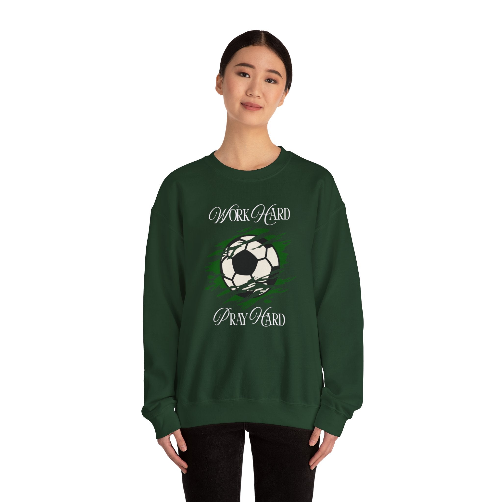 Soccer Work Hard Pray Hard - Crewneck Sweatshirt
