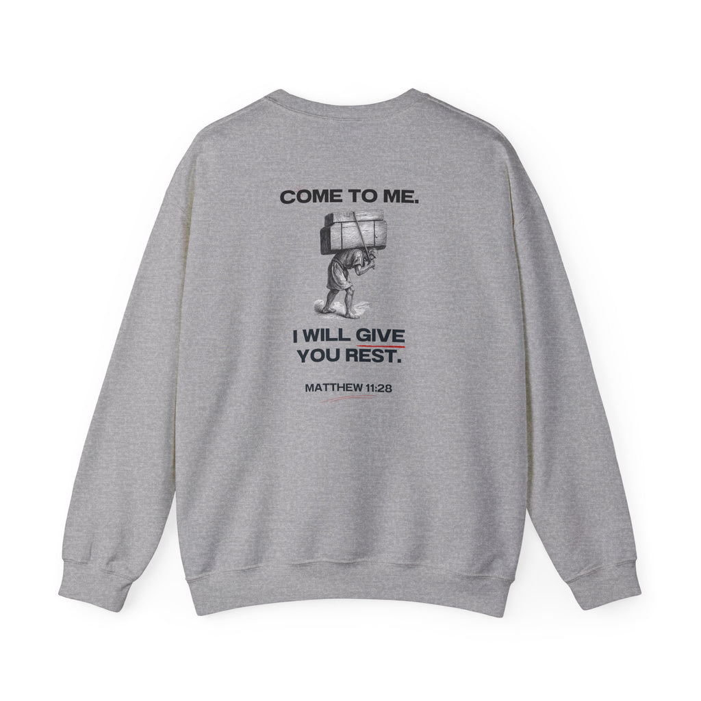 Matthew 11:28 - Christian Crewneck Sweatshirt
