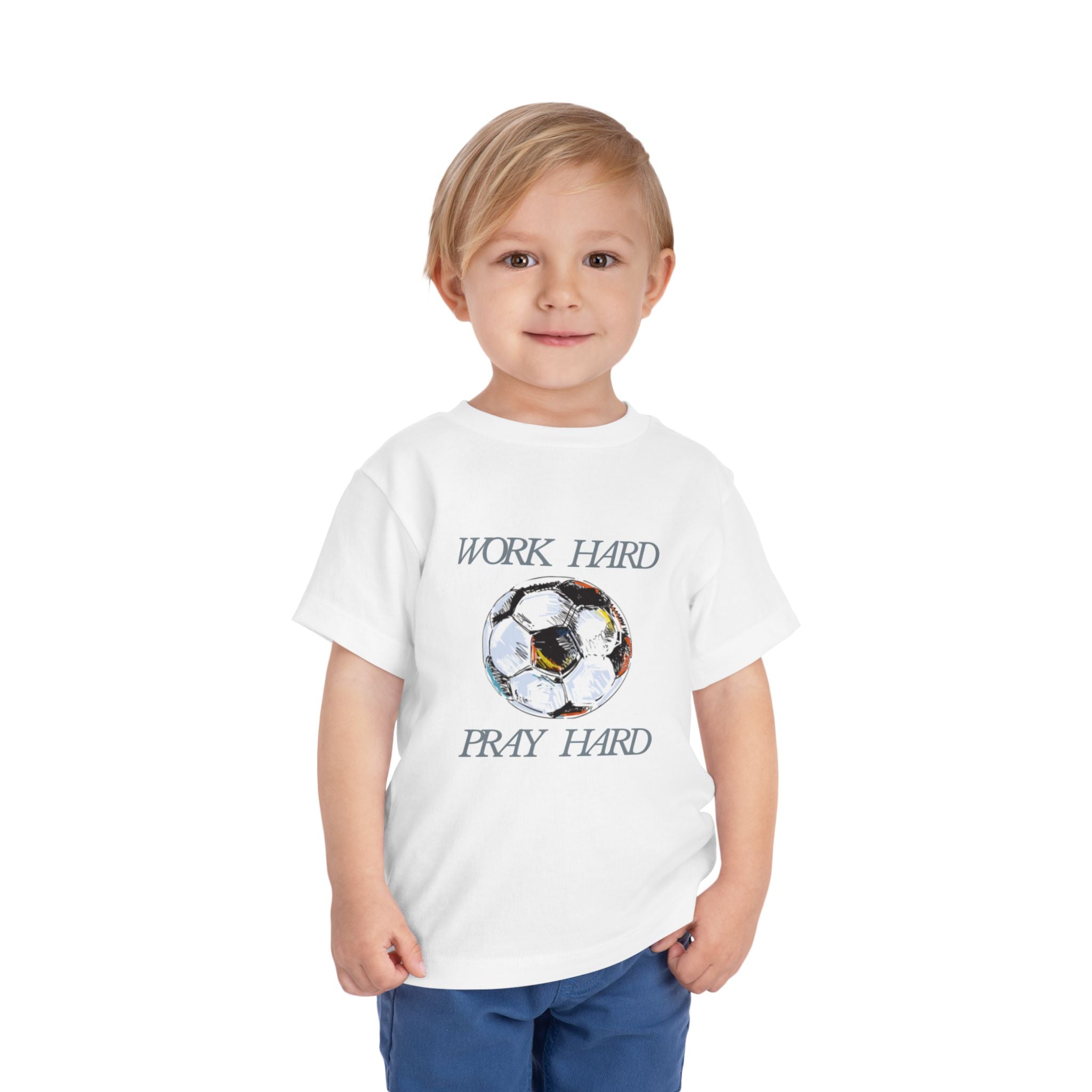 Soccer Work Hard Pray Hard - Toddler Tee