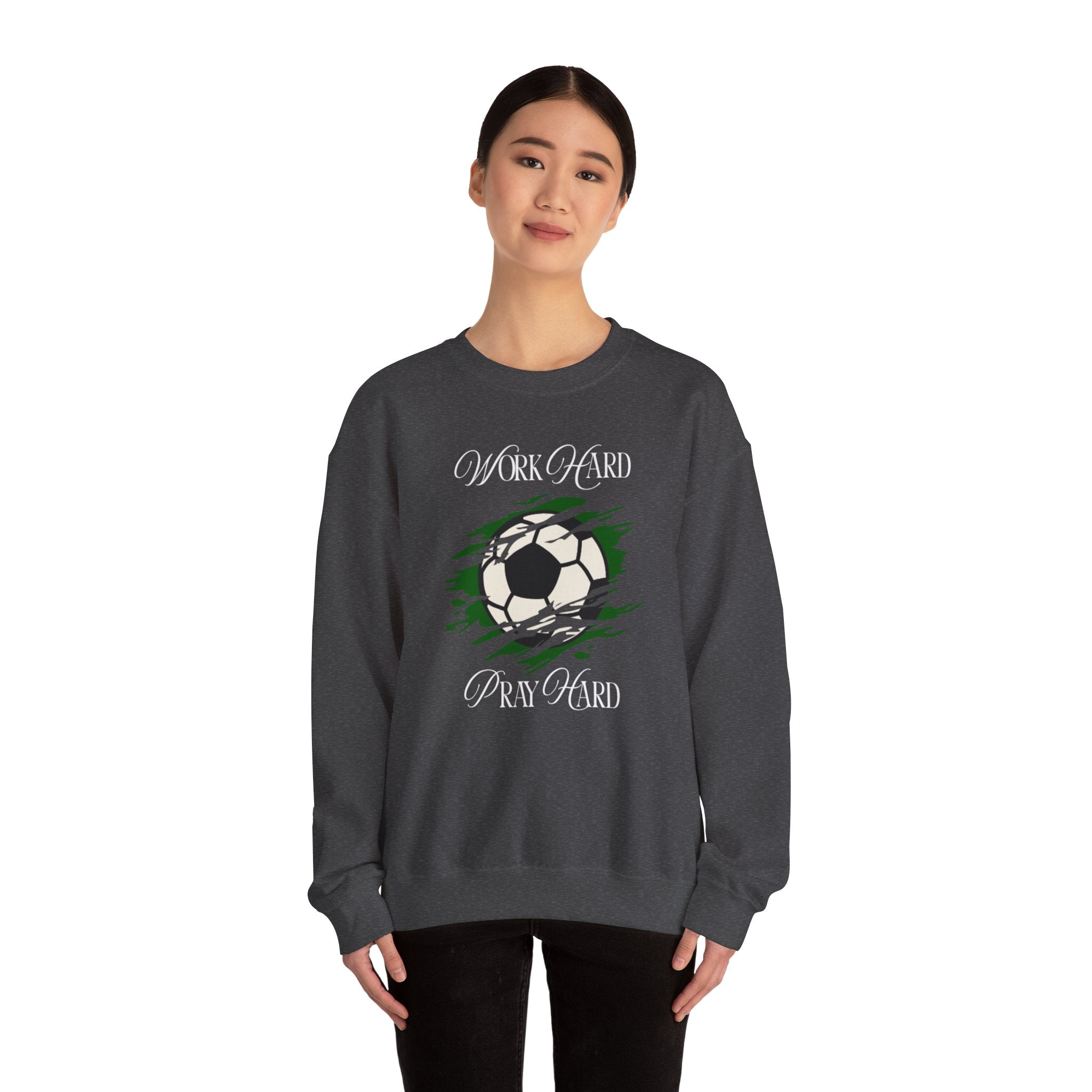Soccer Work Hard Pray Hard - Crewneck Sweatshirt