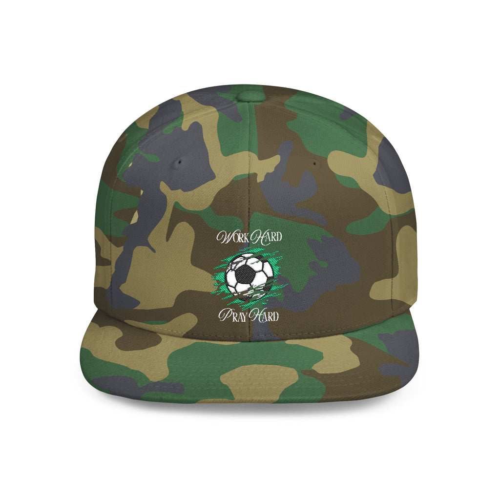 Soccer Work Hard Pray Hard - Christian Snapback