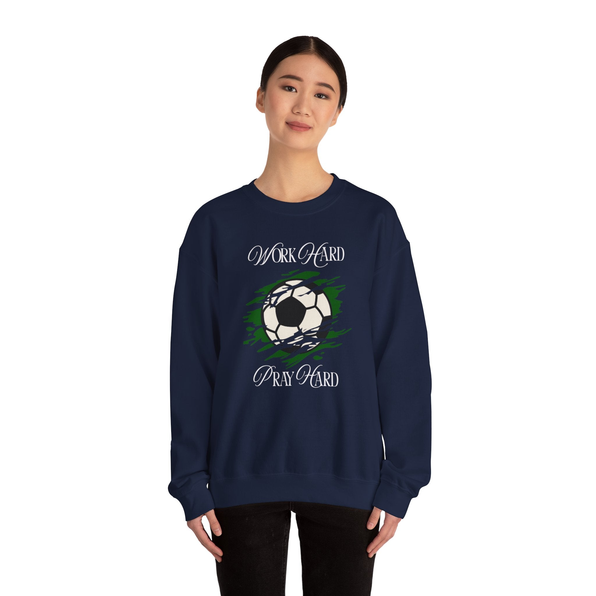 Soccer Work Hard Pray Hard - Crewneck Sweatshirt
